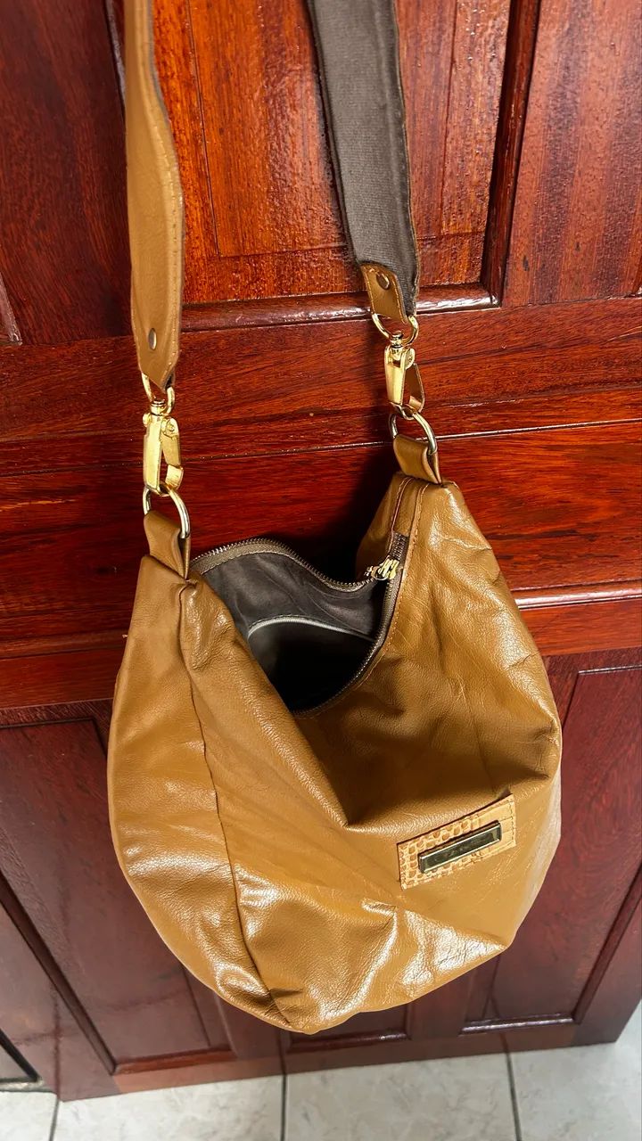 Bolsa em couro cor caramelo  - Foto 5