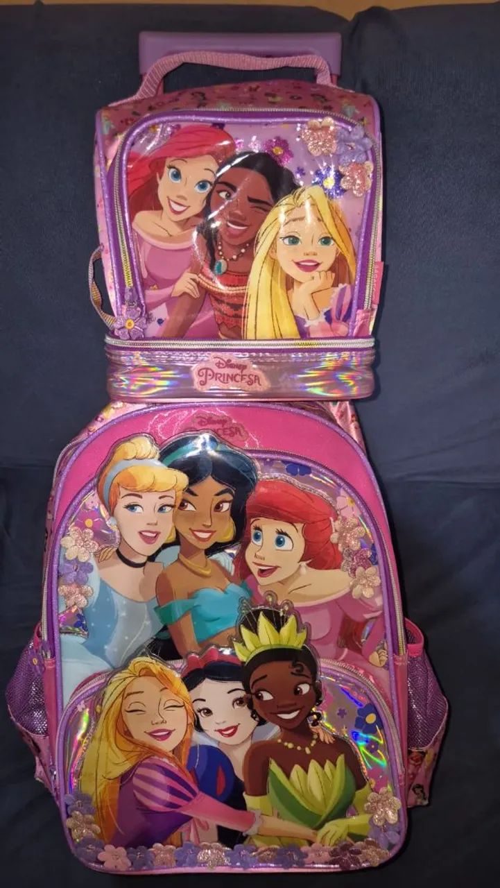 Kit Mochila + Lancheira Princesas Bagaggio