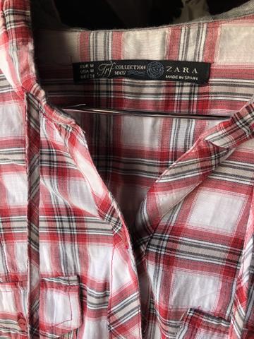 camisa xadrez zara feminina