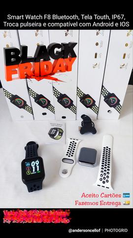 Relógio Smart Watch F8 Sports Tela Touth, foto na tela, IP67, 42mm, Android e IOS