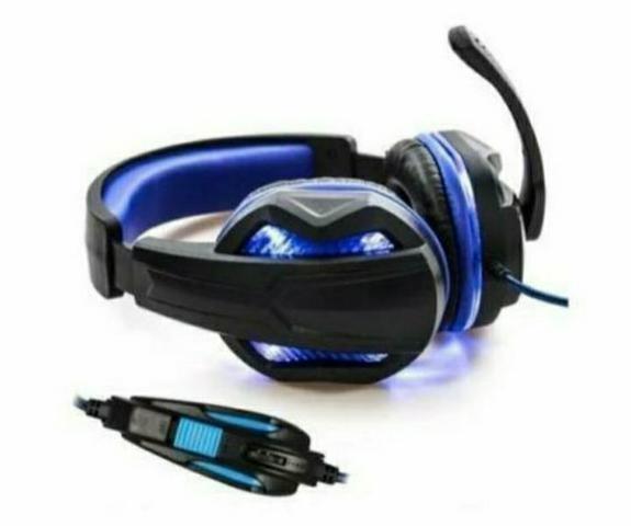 Fone headset gamer led microfone + adaptador celular kp-396 - Foto 5