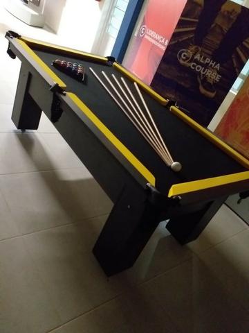 Mesa com Pedra de Ardósia Cor Branca Tecido Preto Mod. ARHZ3636