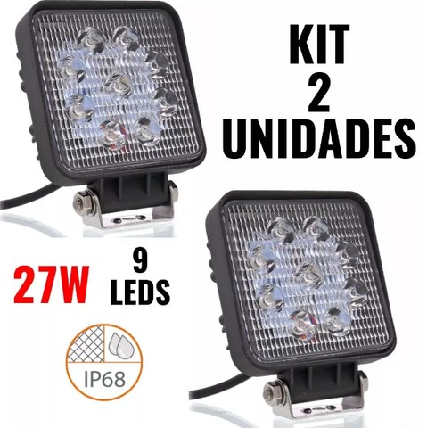 Farol De Milha Led 27w 12v/24v Automotivo Refletor Led 12v/24v