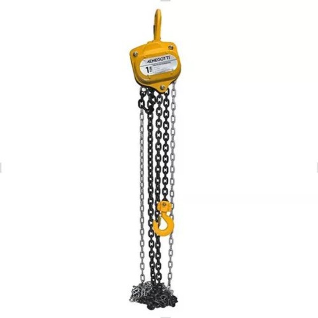 Talha Manual de Corrente Menegotti Mtc 1 Tonelada com 3 Metros