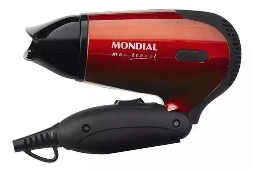 Secador de Cabelo Mondial Max Travel 1200W Vermelho-Preto Bivolt Novo com Garantia - Foto 3