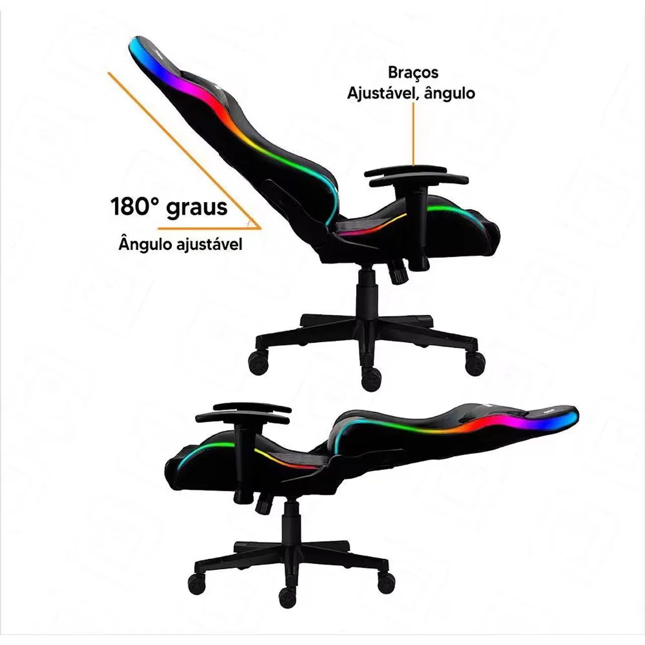 Cadeira Gamer Reclinável 180° com RGB - Conforto e Estilo! (NOVO LACRADO) - Foto 2