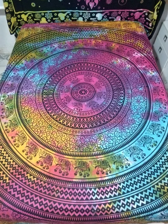 Manta Mandala de Algodão com Elefantes