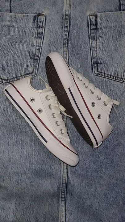 Allstar branco de couro - Foto 4