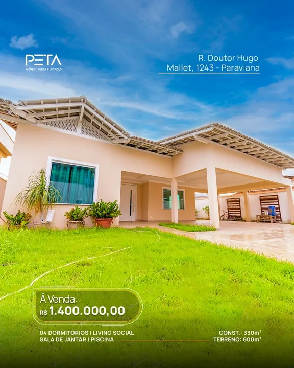 Vende-se casa localizada no bairro Paraviana - Boa Vista/RR