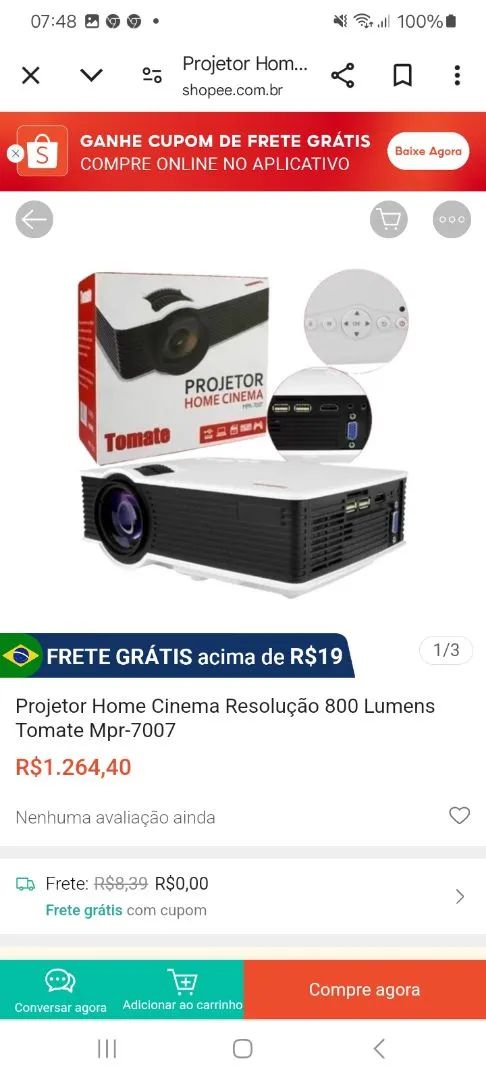 Projetor Home Cinema Tomate MPR-7007 - Foto 5