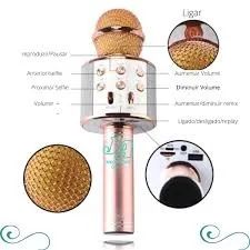 Microfone Karaokê Bluetooth Efeito De Voz Recarregável - Foto 2