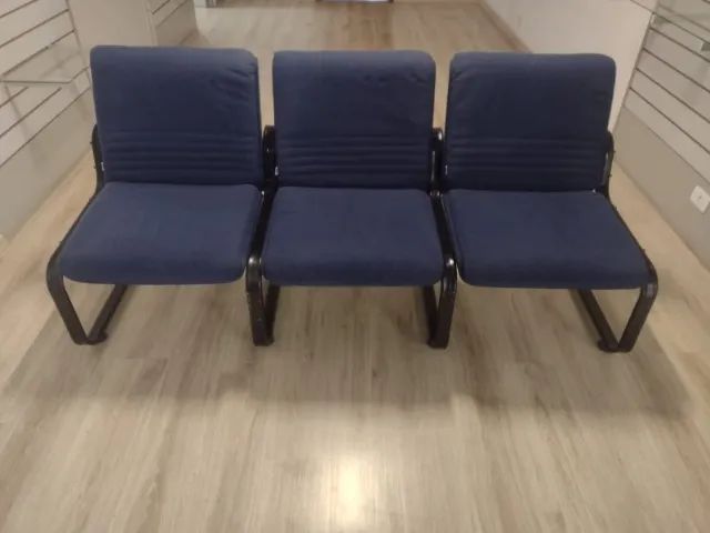 Sofá Longarina Escritório de Espera 3 Lugares da Linha Móveis Belo - Estrutura de ferro - Foto 2