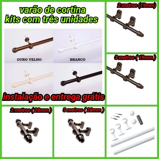 Varão de cortina instalado 