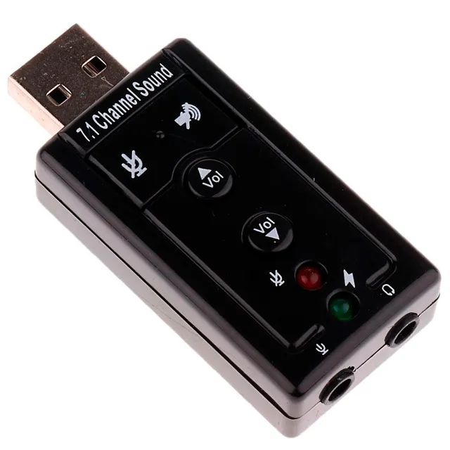 Placa De Som Usb Externa 7.1 Canais Adaptador Áudio Estéreo