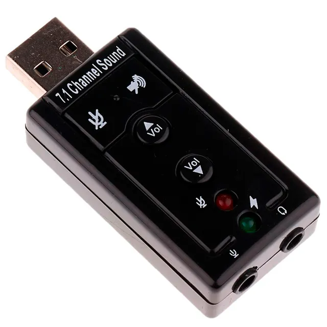 Placa De Som Usb Externa 7.1 Canais Adaptador Áudio Estéreo