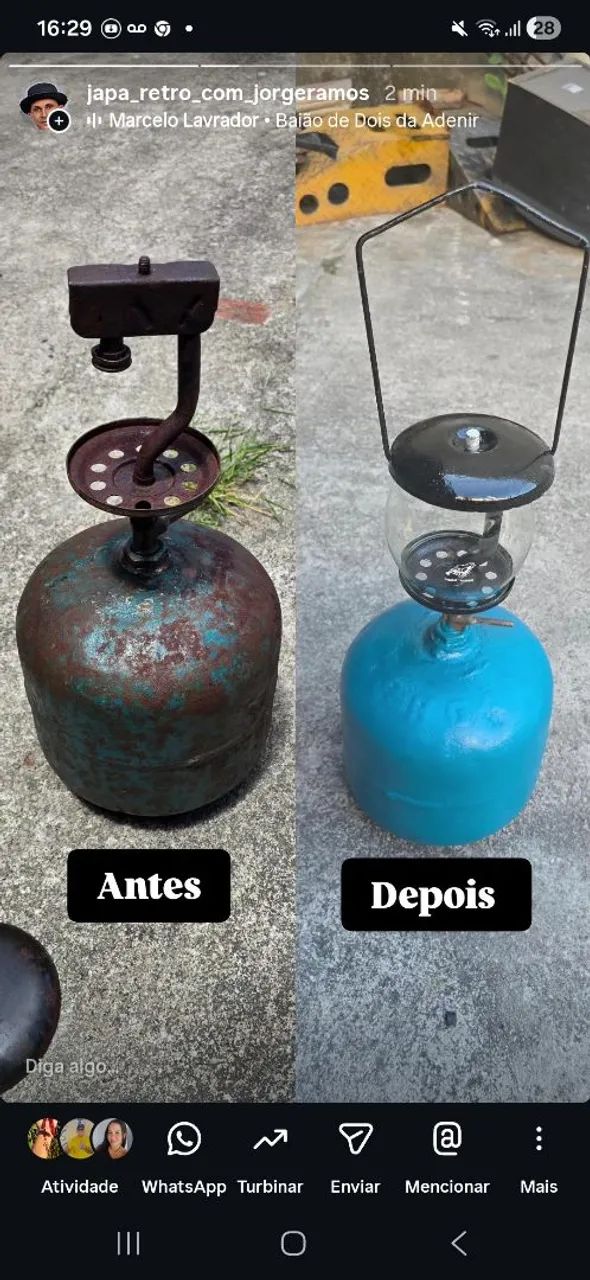 Lampião a gás  antigo  - Foto 3