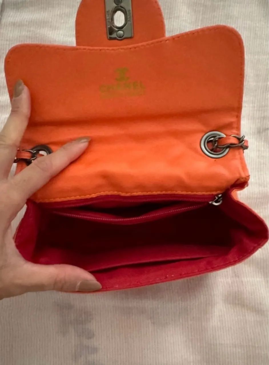 Bolsa Matelassê Laranja Clássica - Foto 3