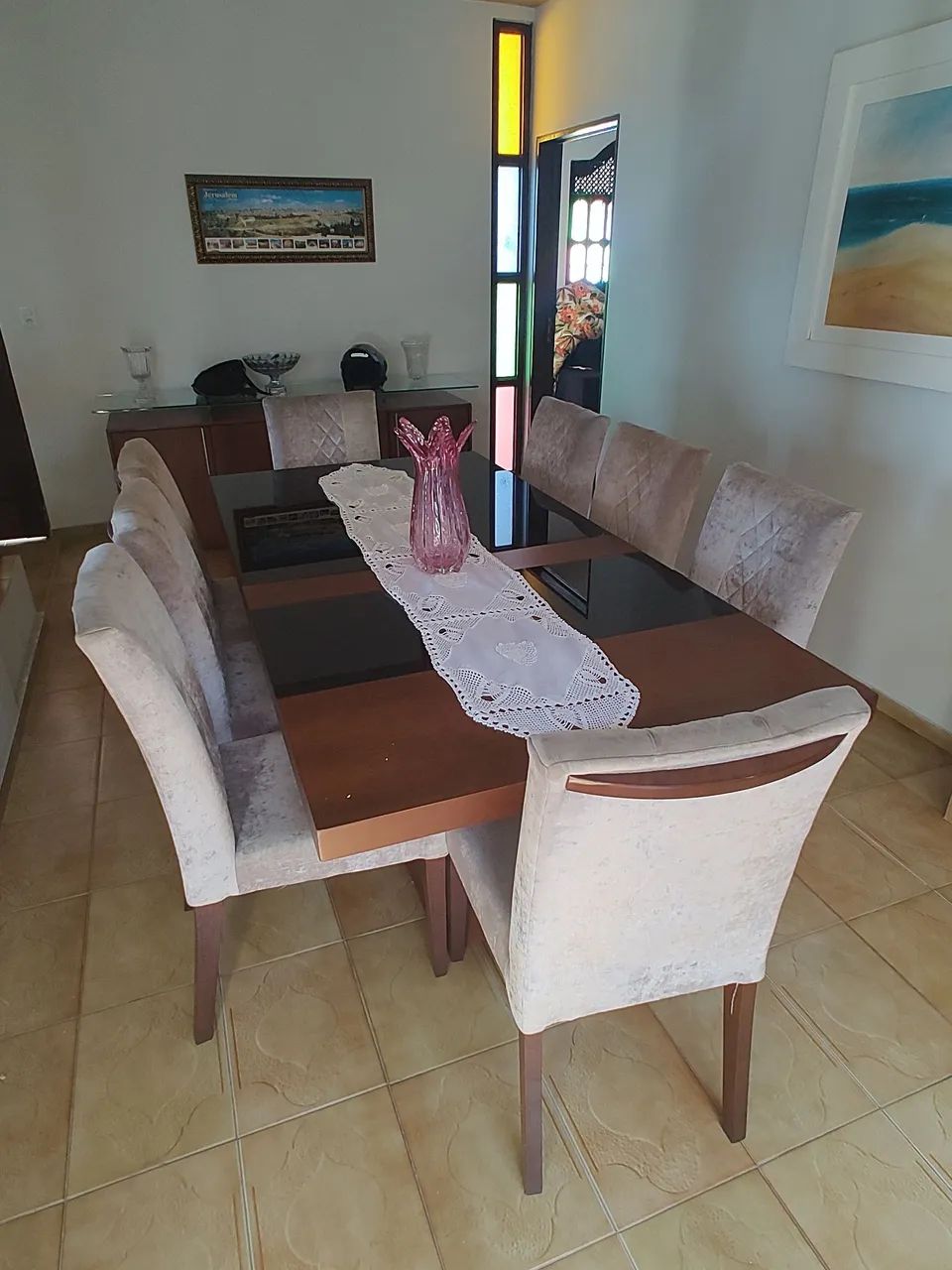 Mesa de Jantar em Madeira com 8 Cadeiras - Foto 3
