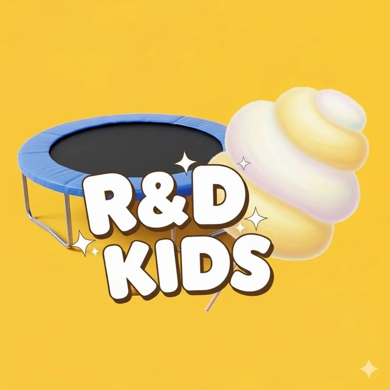 Pula-pula e algodão doce Cama Elástica Infantil - Diversão Garantida!