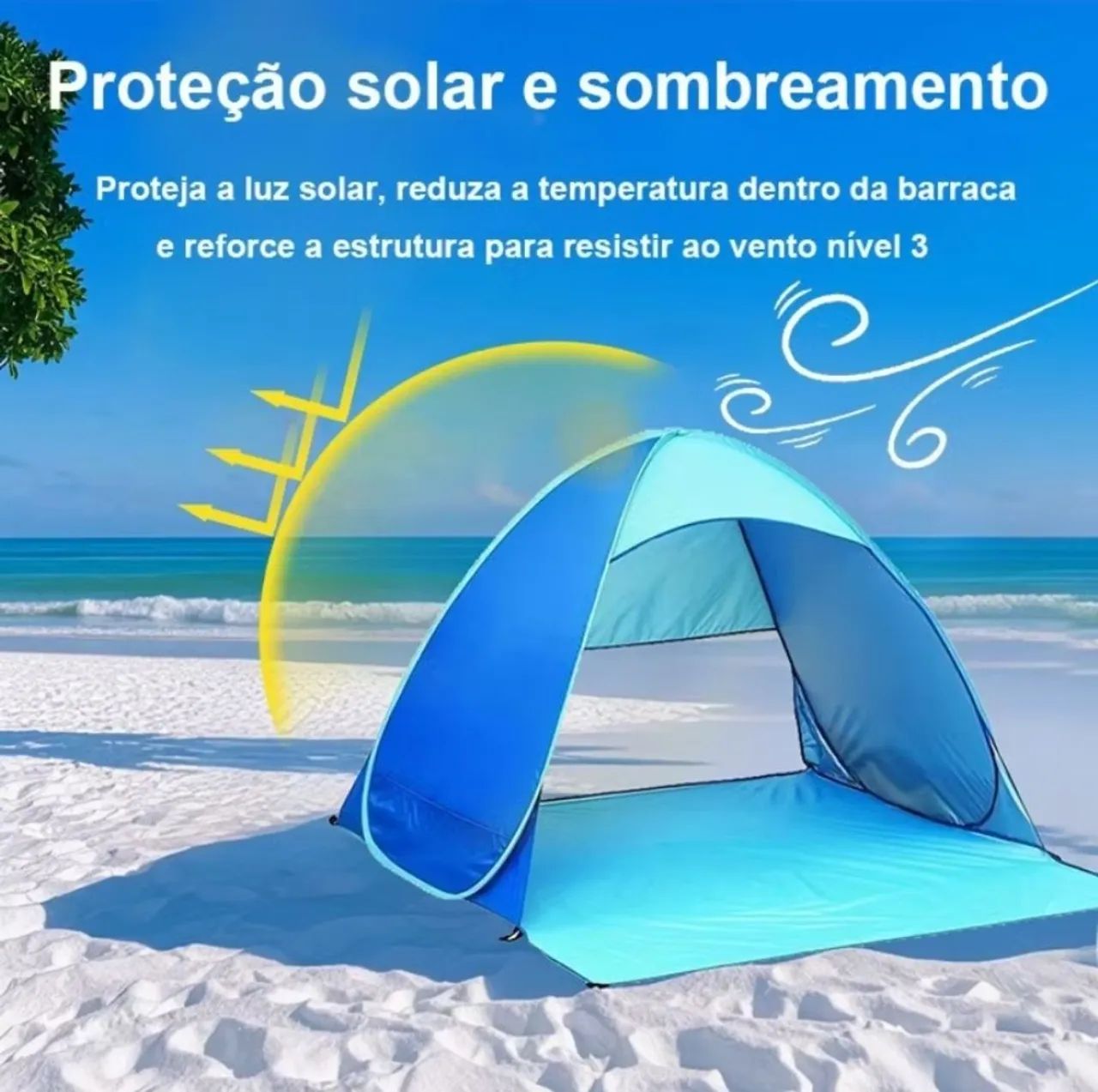 Tenda de praia automática,com proteção UV 50. Em promoção. Novas.  - Foto 4