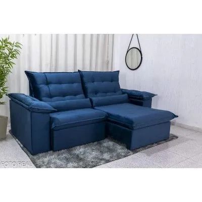 Sofá Retrátil Reclinável Emanuelly 2.00m Molas Bonnel rf976