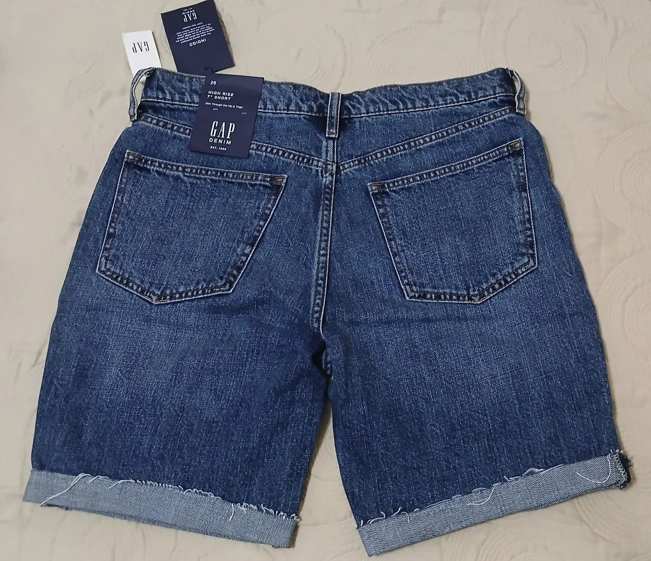 Shorts Jeans Gap High Rise 7" - Novo!