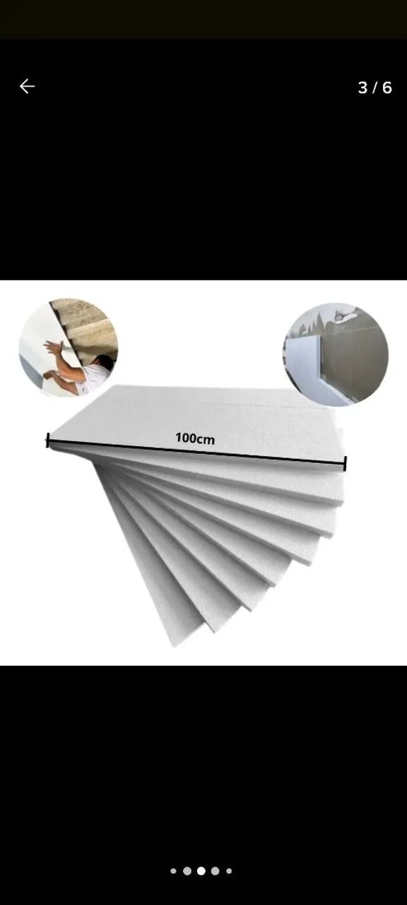 Isopor 10 Unidades EPS Antichamas 1m x 50cm x 40mm - Foto 2
