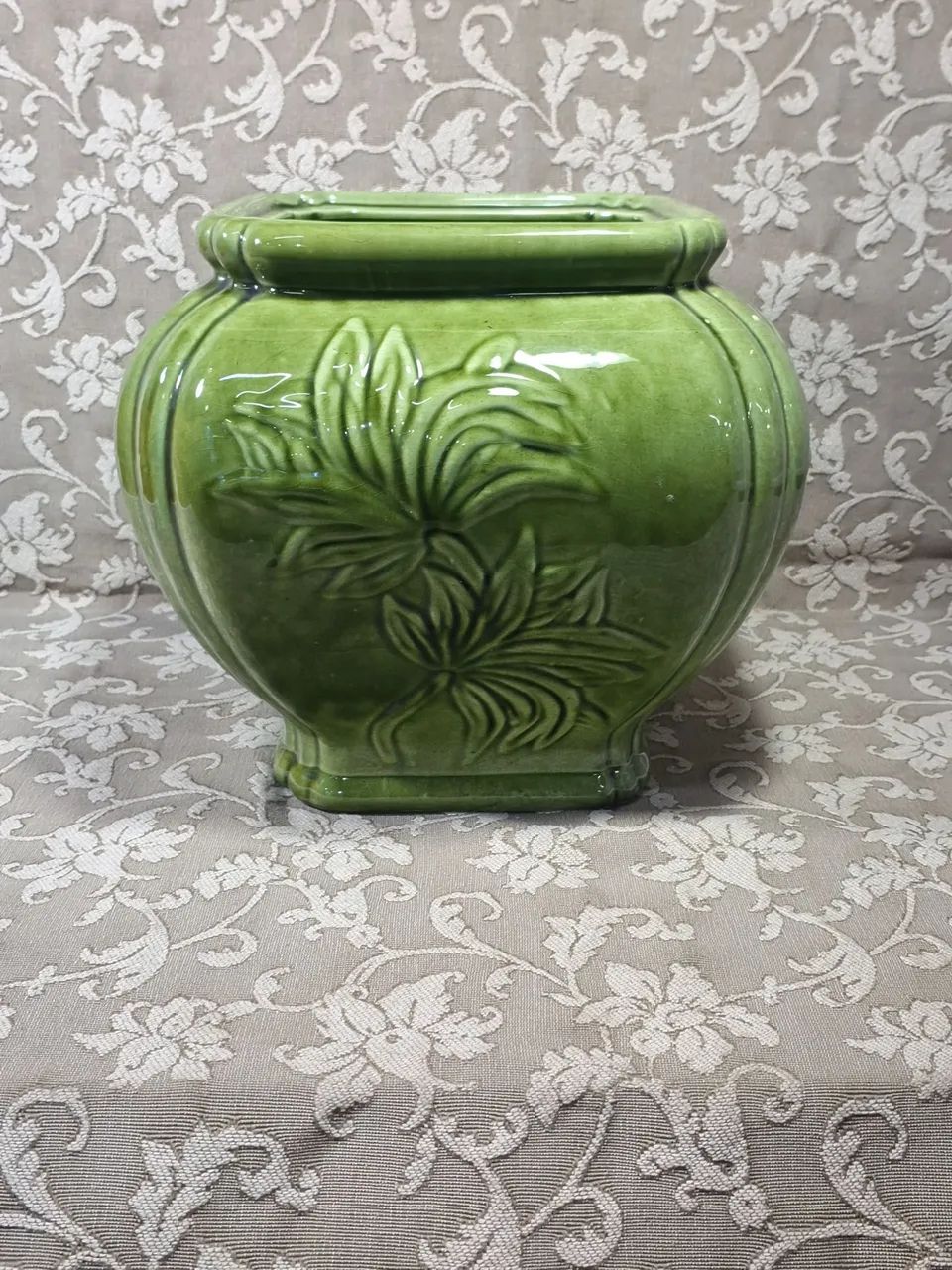 Vaso cachepot em porcelada verde - Foto 2