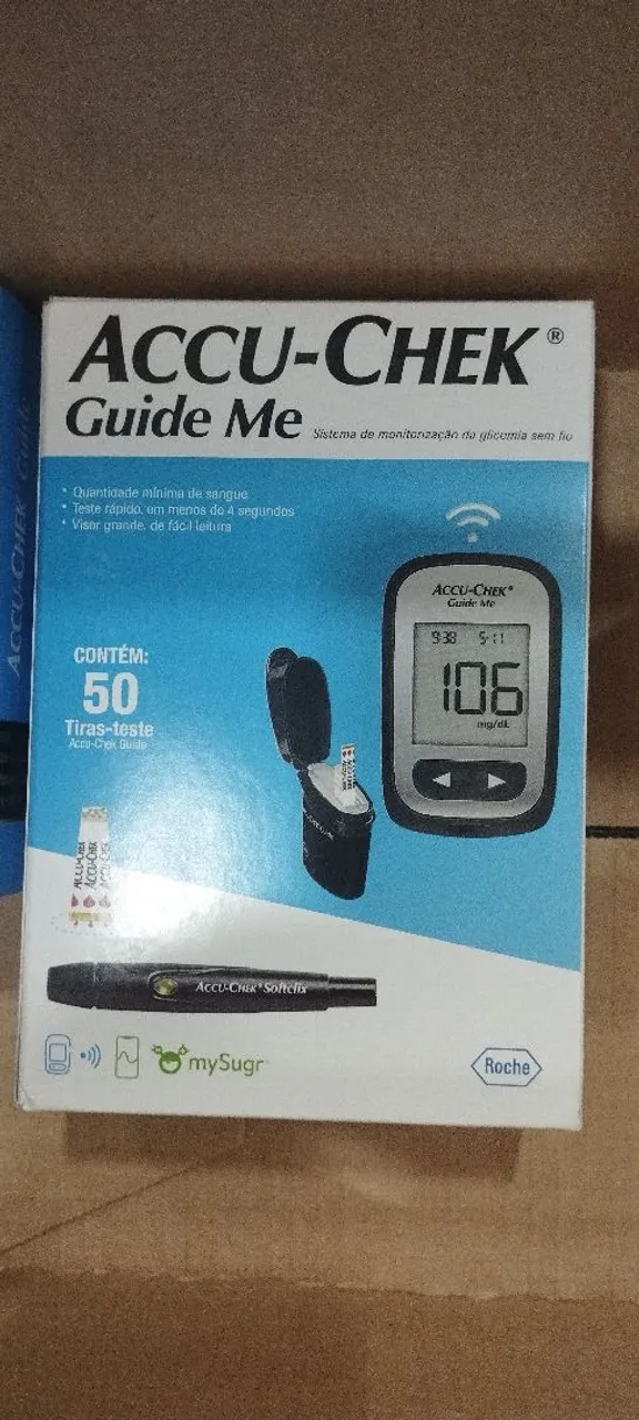 Medidor de Glicemia Accu-Chek Guide Me - Novo, mais 150 tiras extras