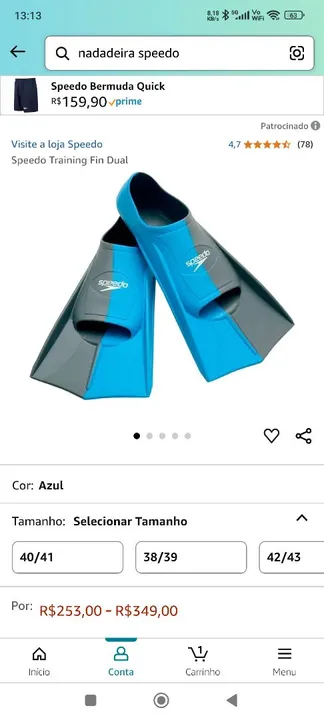 Nadadeiras Speedo Training Fin Dual - 40/41