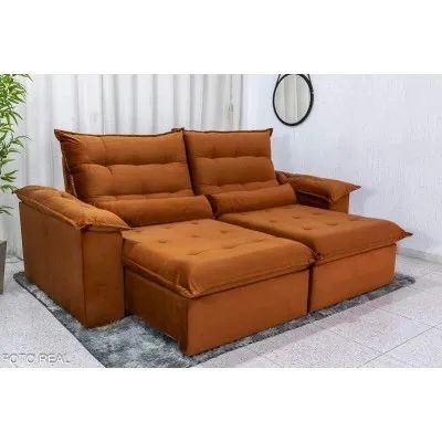 Sofá Retrátil Reclinável Emanuelly 2.00m Molas Bonnel rf976 - Foto 3