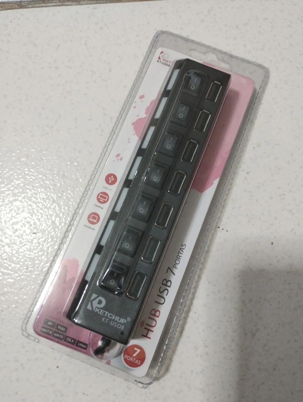 Hub USB 7 Portas Ketchup KT-US08