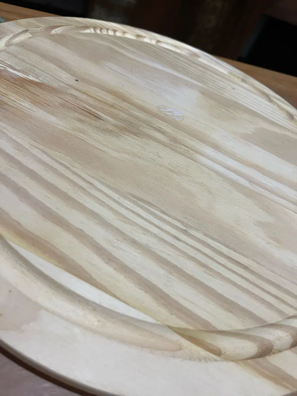 Tábua Redonda de Madeira - 34 cm de diâmetro 