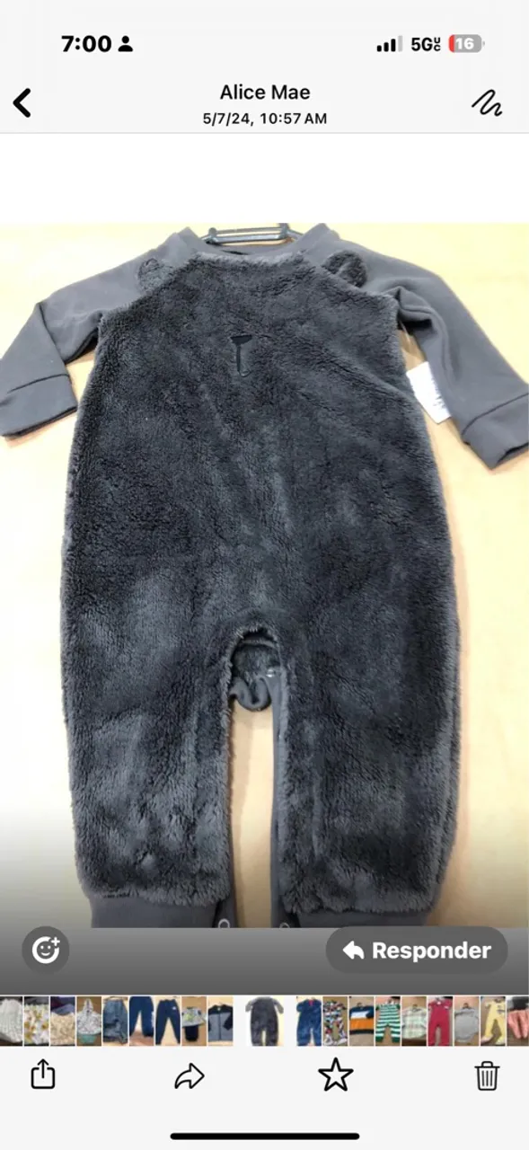 Macacão de urso de bebê