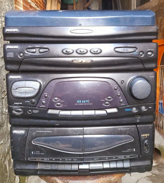 Som Philips com toca-fitas e CD - Foto 3