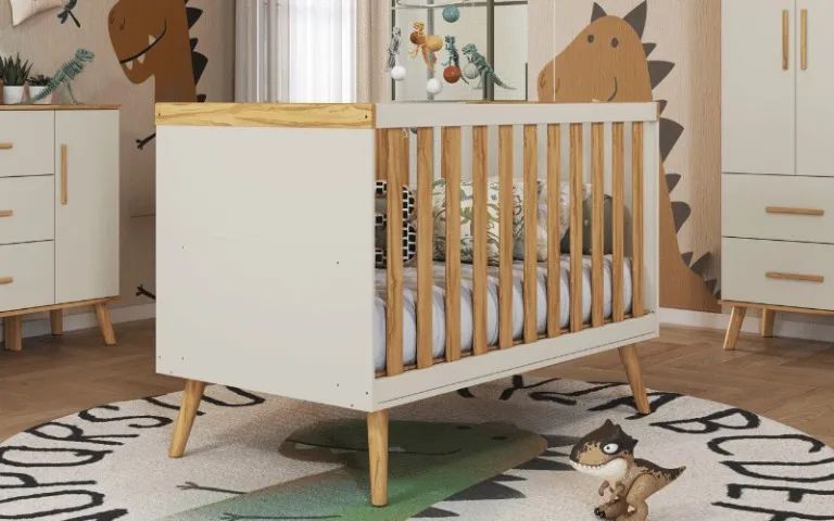 Berço Cama Americano Sky, 100% MDF - Peroba - Foto 4