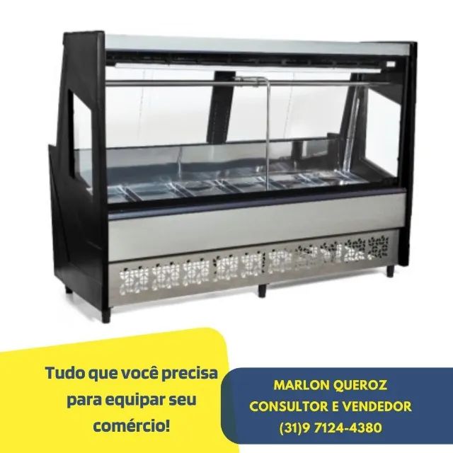 Balcão de Carnes Preto com Tendal Polar 2M