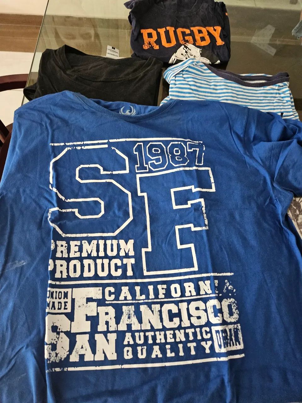 Lote de 5 Camisetas Masculinas - Tamanhos Variados - Foto 5