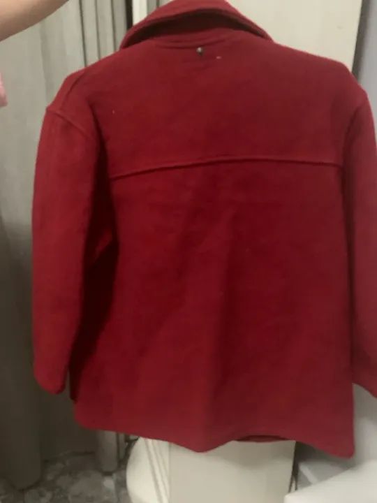 Casaco / sobretudo de lã vermelho - Tamanho Infantil (9 a 11 anos) - Foto 3