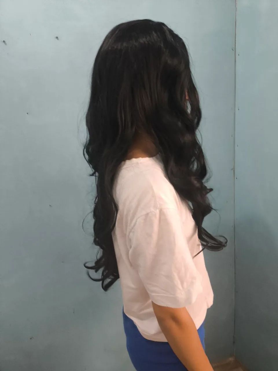 Peruca Cacheada Preta Longa - Foto 3