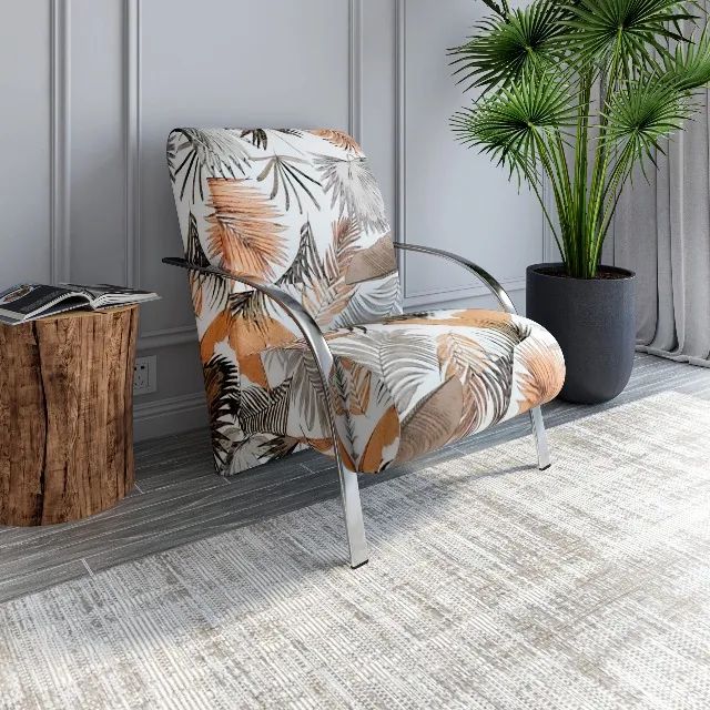 Poltrona Cromada Várias Cores e Estampas NOVO