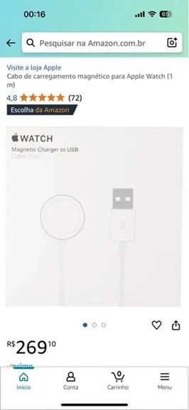 Carregador Apple Watch Original + Tomada Original Apple - Foto 2