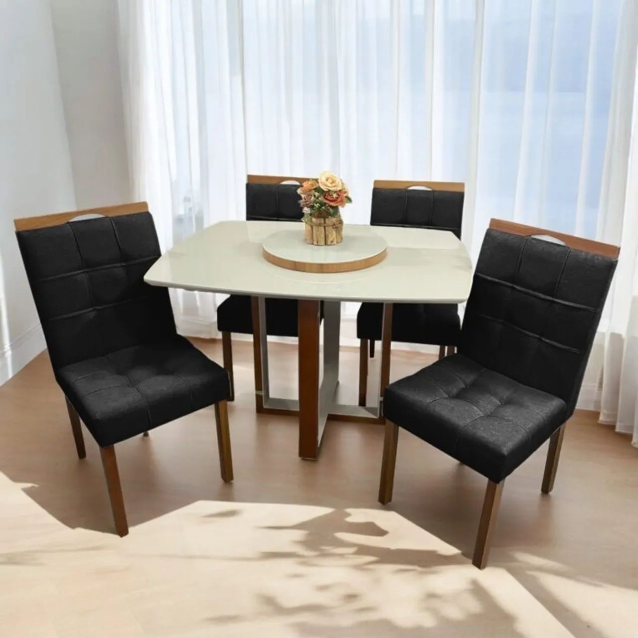 Mesa de Jantar 120×90 com 4 Cadeiras Sara tt32 - Foto 4