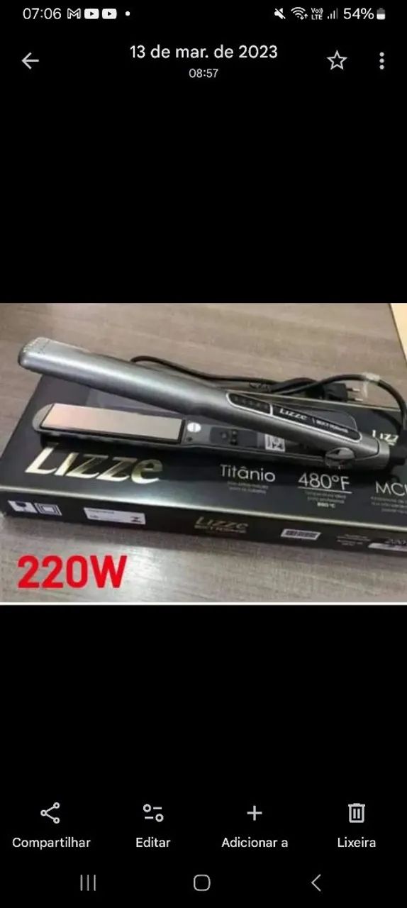 Chapinha Lizze na caixa,voltagem 220