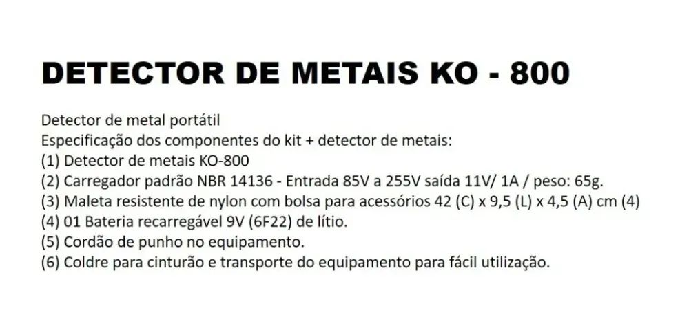 Detector De Metais Okay Ko-800 - Preto 9v Bateria - Foto 2