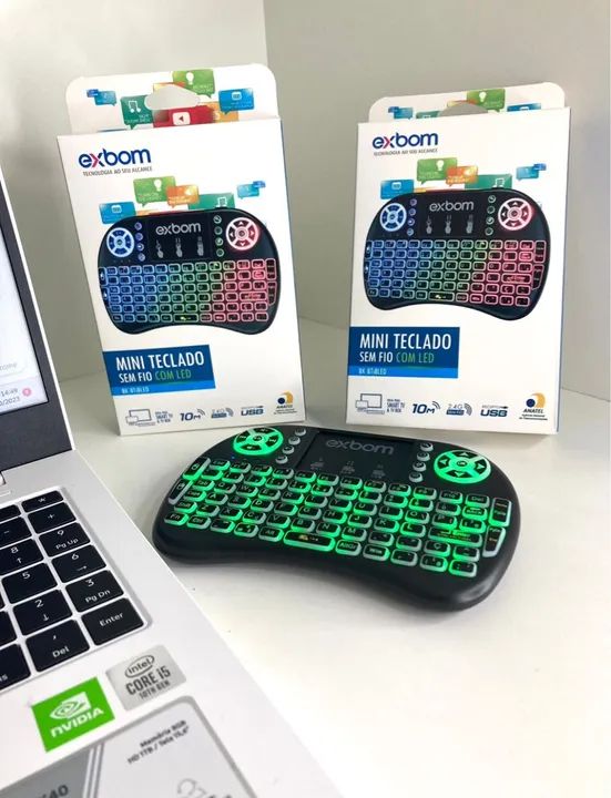 Mini teclado sem fio com led  - Foto 3