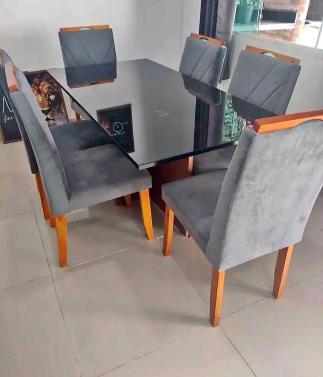 Conjunto de Mesa de Jantar com 6Cadeiras Elegantes - Foto 2