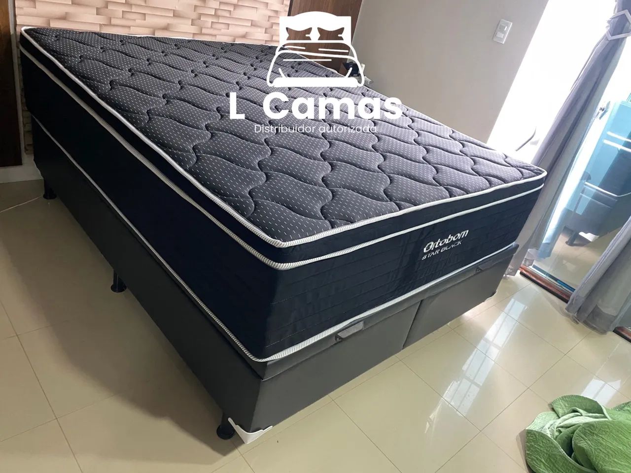 Base de Cama Baú Queen Preto Corino  - Foto 2