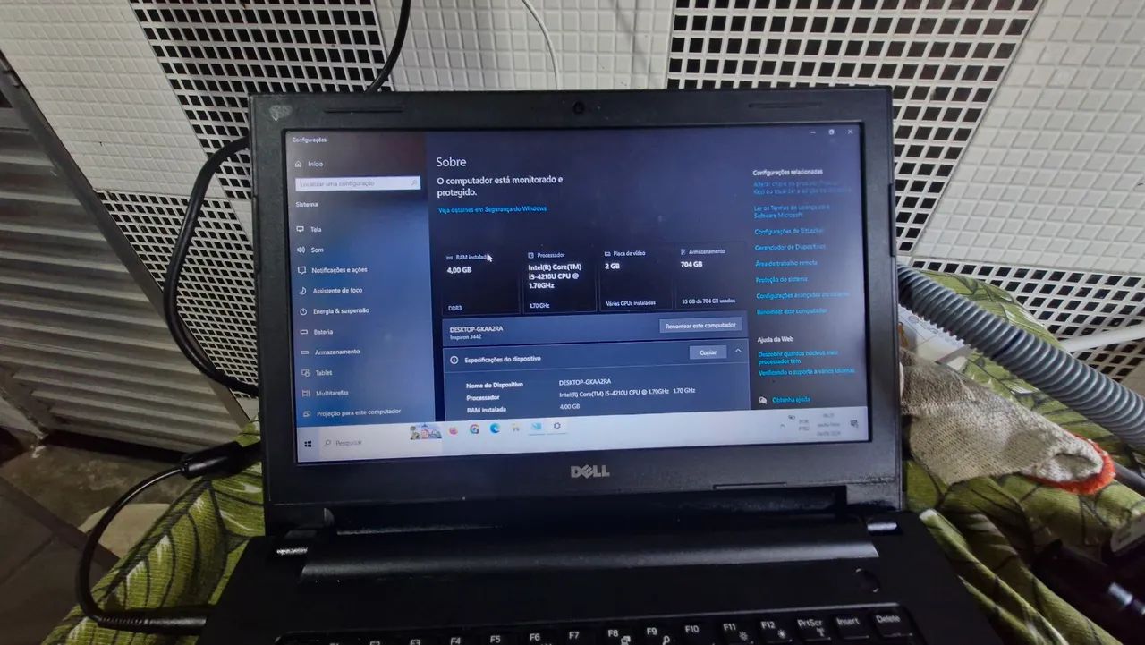 Notebook Dell I5  4 gigas com windows e office 
