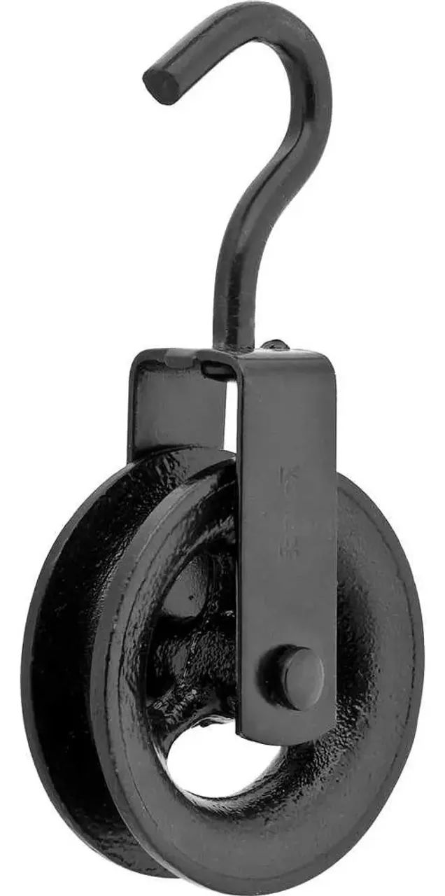 roldana metálica com gancho 18cm aço resistente preto cod:52118 1